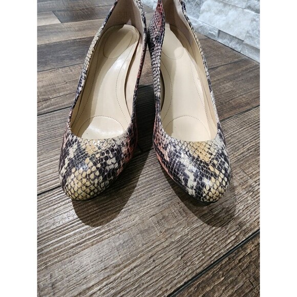 Calvin Klein Heels Renni 2 Tone Snake Patent Pumps Pink Grey Leather Size 8M - Picture 7 of 11